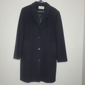 Vintage L.L.Bean Navy Wool Peacoat Long Jacket Sz Large